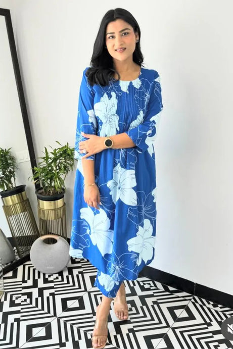 Blue Floral Kurta with Pant